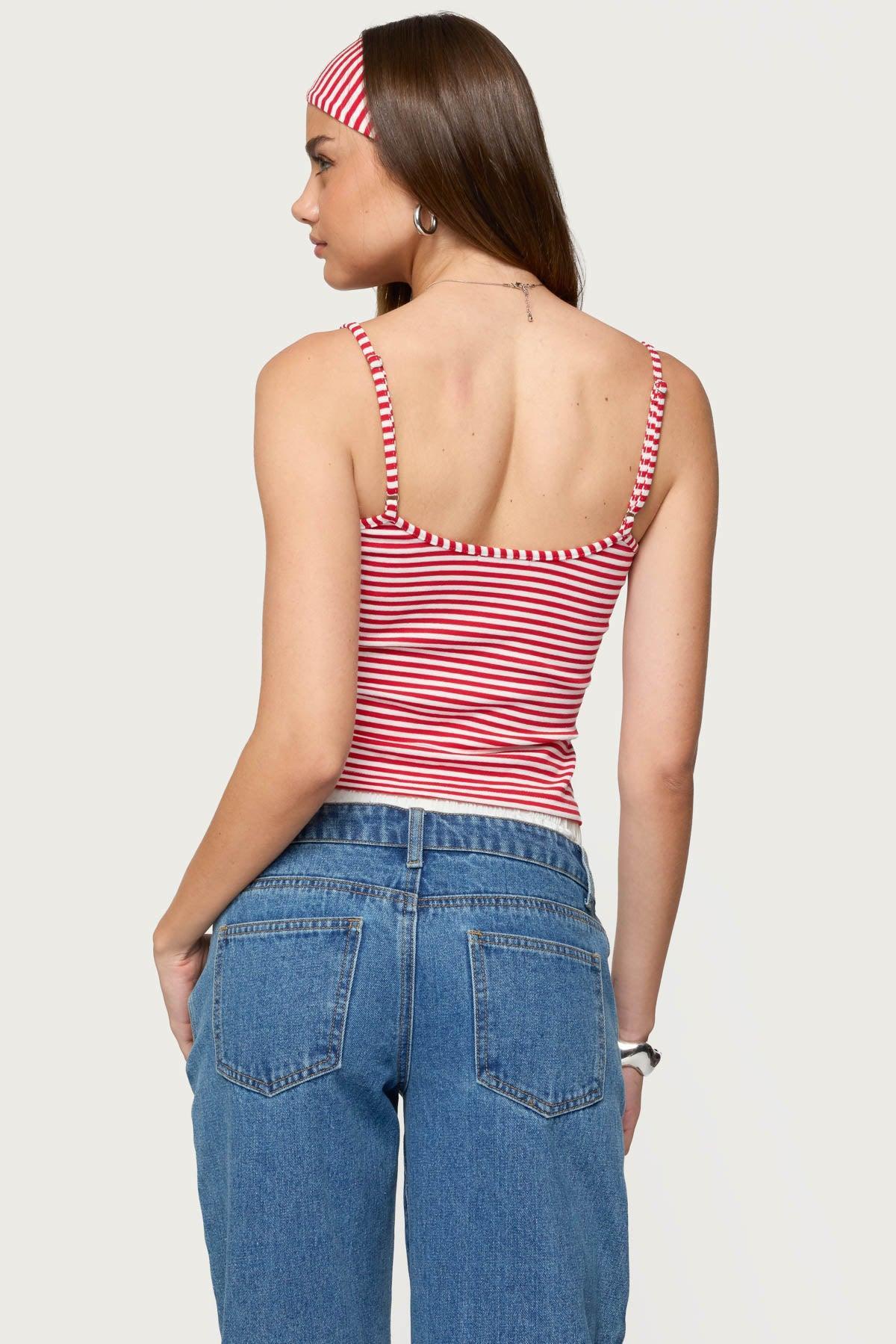 Two Piece Striped Headband Tank Top Product Image