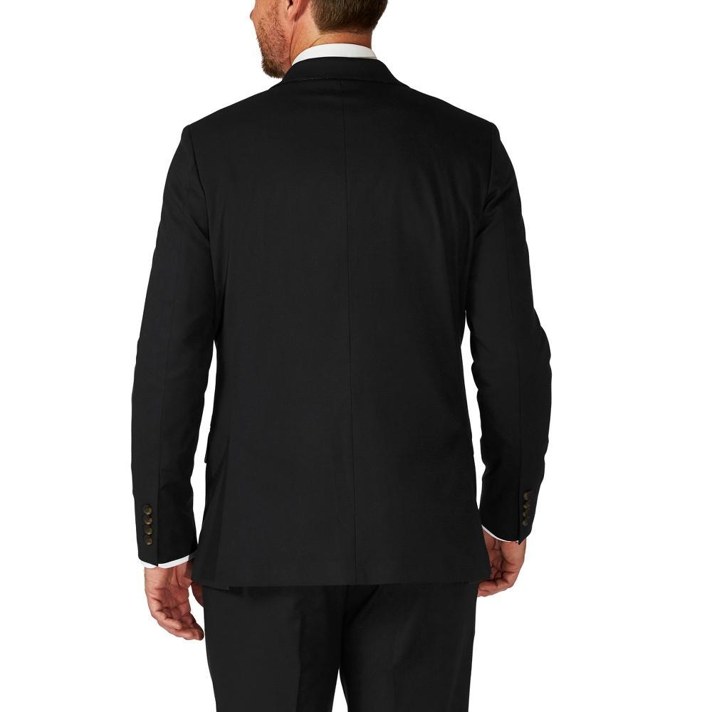 Haggar H26 Men's Big & Tall Tailored Fit Stretch Suit Jacket - Black 46R: Polyester Rayon Blend, Heavyweight Fabric Product Image