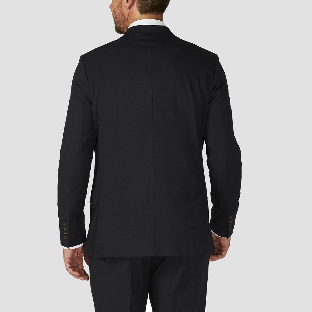 Haggar H26 Men's Big & Tall Tailored Fit Stretch Suit Jacket - Black 46R: Polyester Rayon Blend, Heavyweight Fabric Product Image