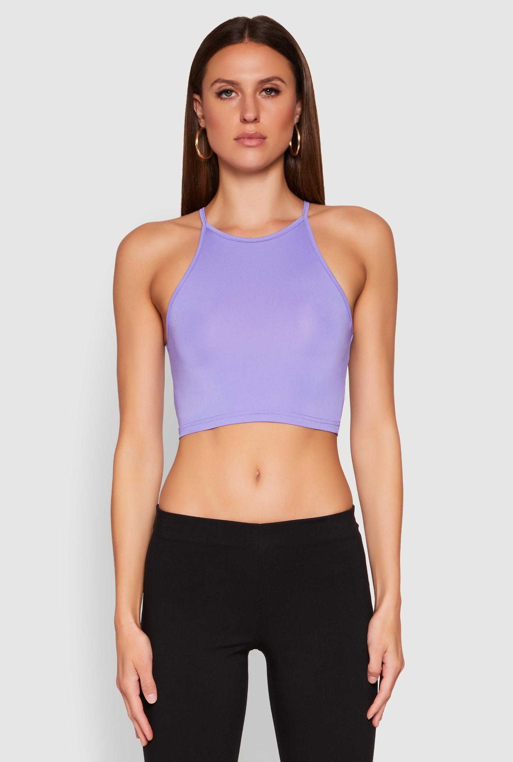 Daisy High Neck Cropped Tank Top Female Product Image