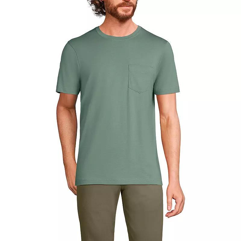 Men's Lands' End Supima Pocket Tee, Size: Medium, Black Product Image