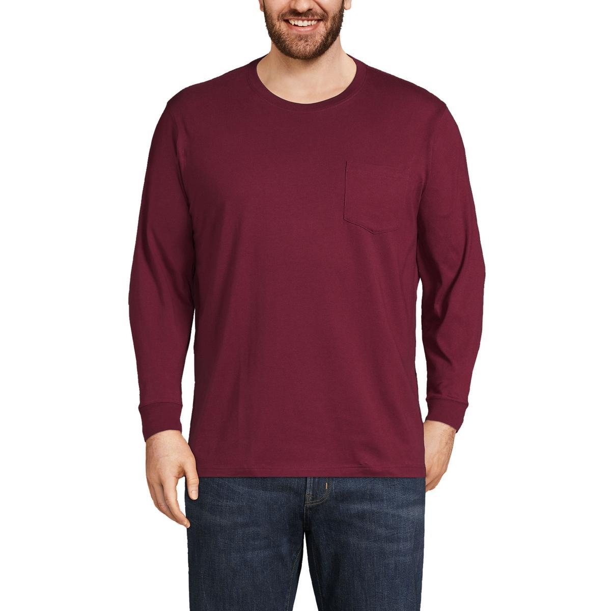 Big & Tall Lands' End Super-T Pocket Tee, Men's, Size: 3XL Tall, Radiant Blue Product Image