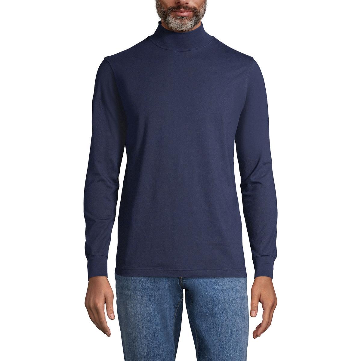 Men's Lands' End Super-T Mock Turtleneck, Size: XL, Radiant Blue Product Image