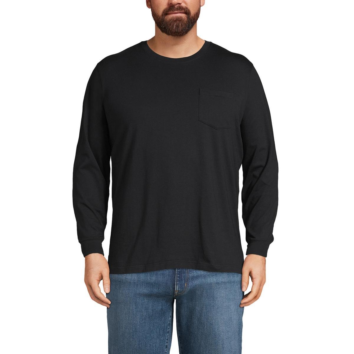 Big & Tall Lands' End Super-T Pocket Tee, Men's, Size: 3XL Tall, Radiant Blue Product Image