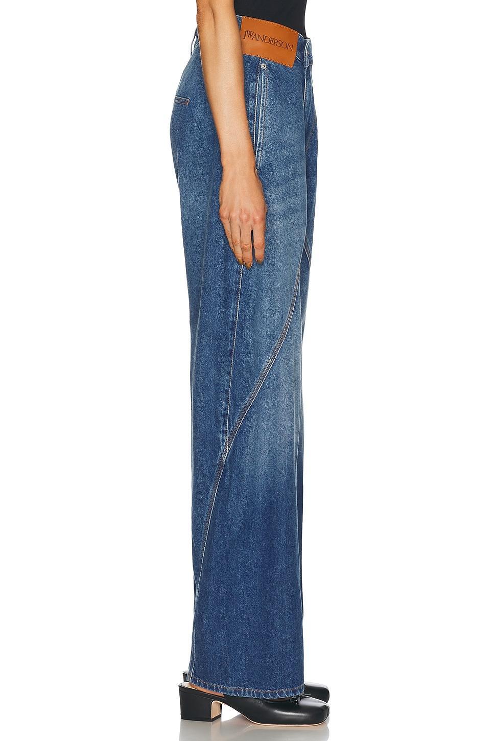 JW ANDERSON Blue Twisted Workwear Wide Leg Jeans In Denim Blu E Verdi Product Image