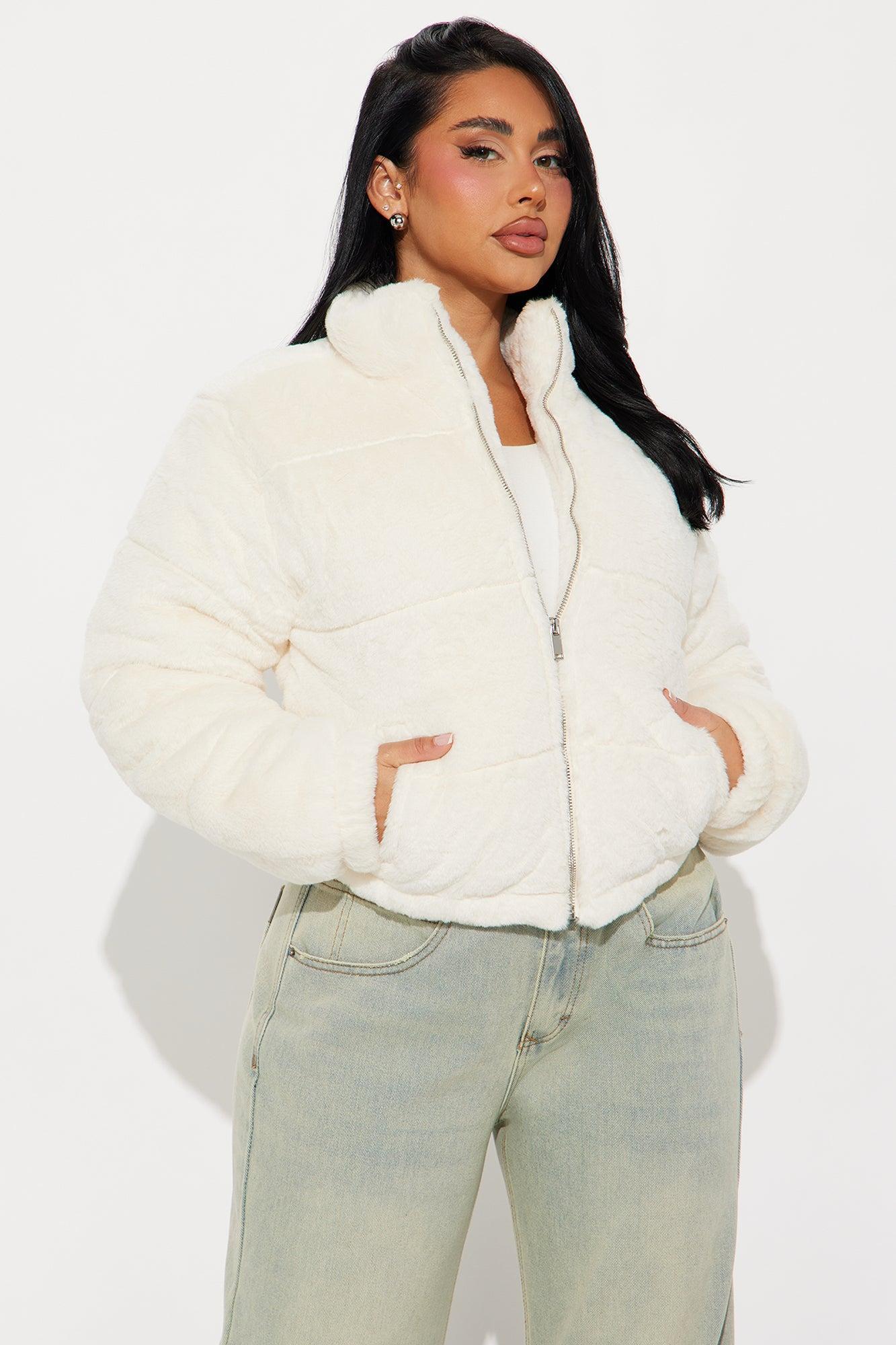 Elizabeth Faux Fur Jacket - Cream Product Image