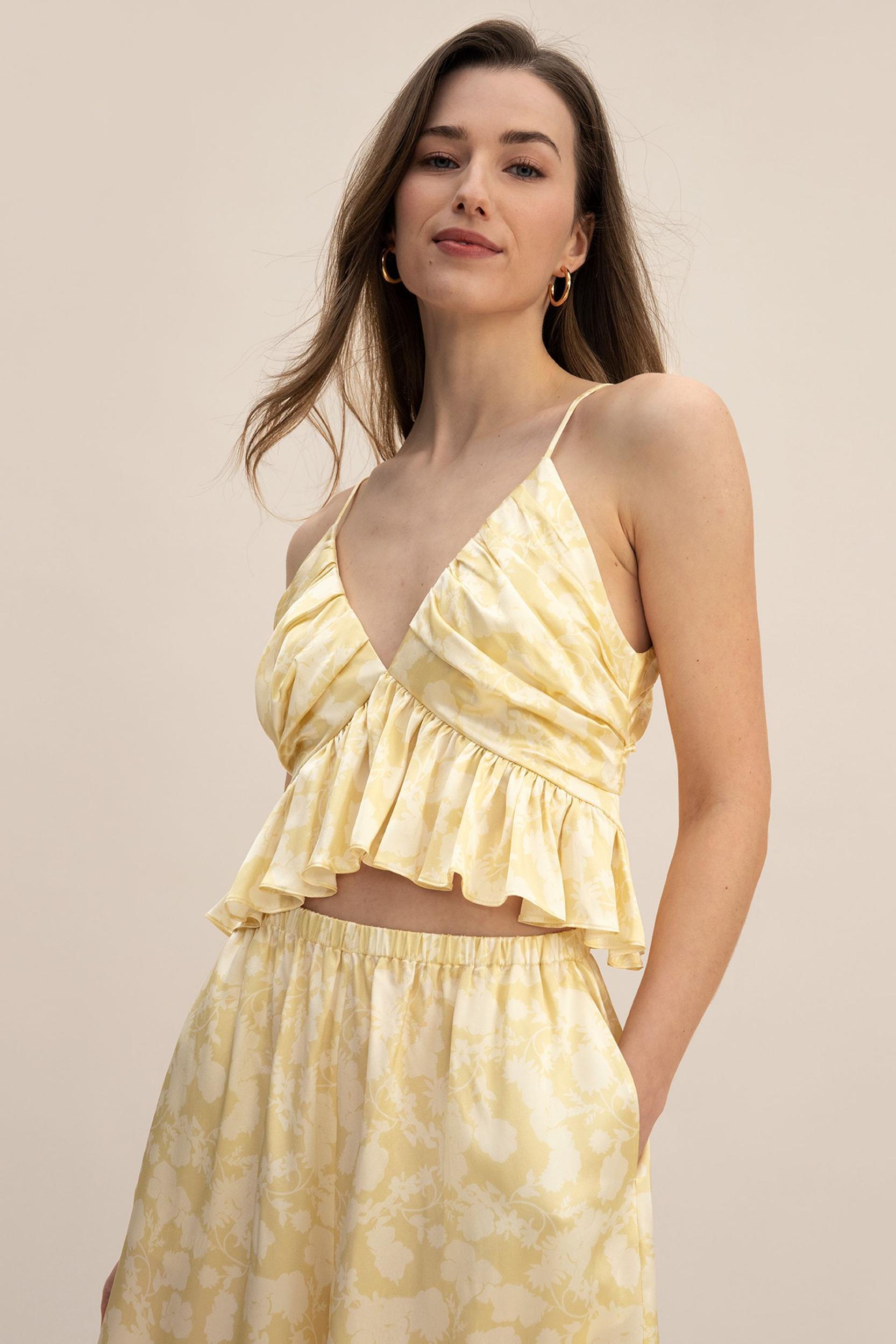 Shadow Print Ruffle Cami Product Image
