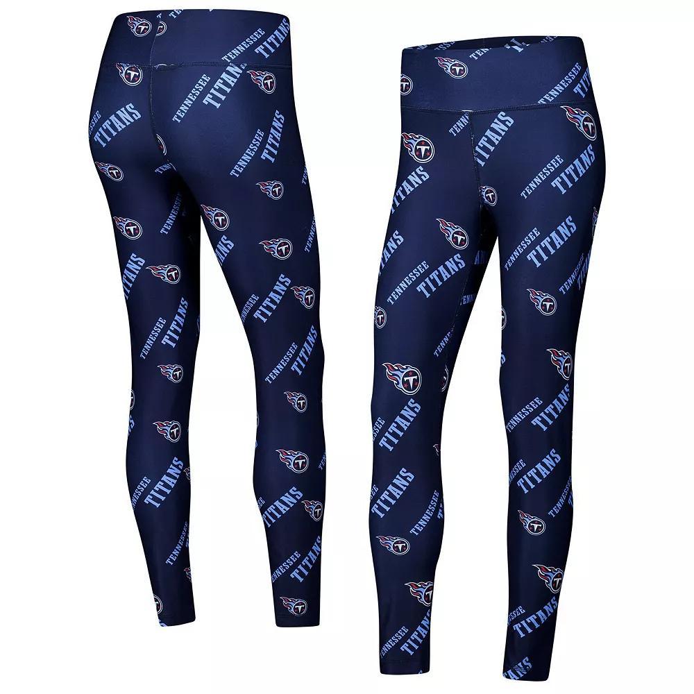 Women's Concepts Sport Navy Tennessee Titans Breakthrough Allover Print Knit Leggings, Size: Medium, Blue Product Image