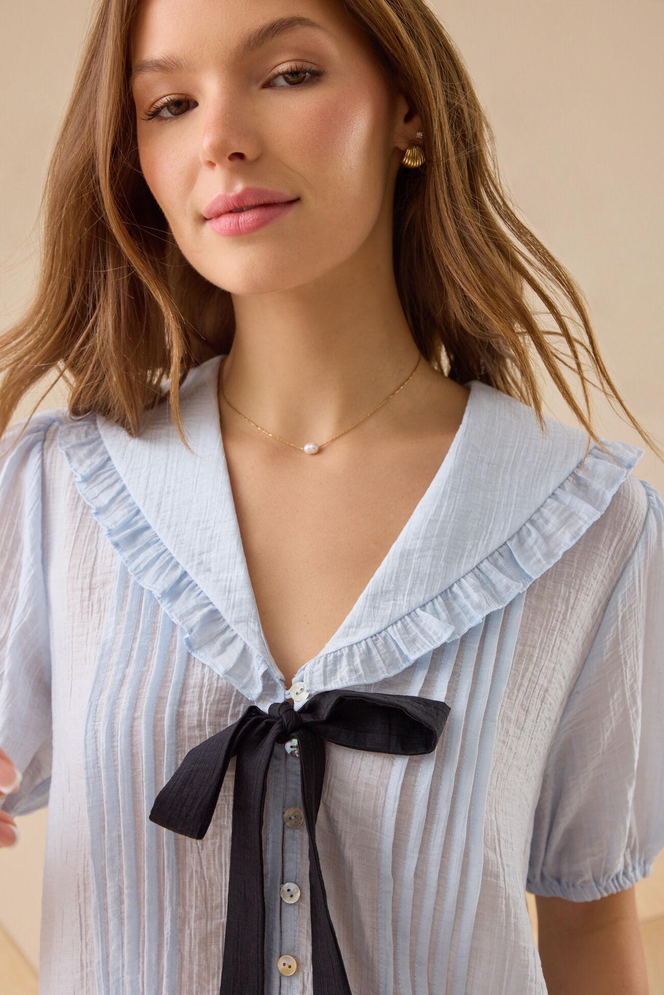 Vivienne Ruffle Collar Top Product Image
