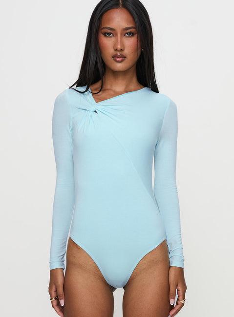 Glorious Look Twist Detail Bodysuit Blue Product Image