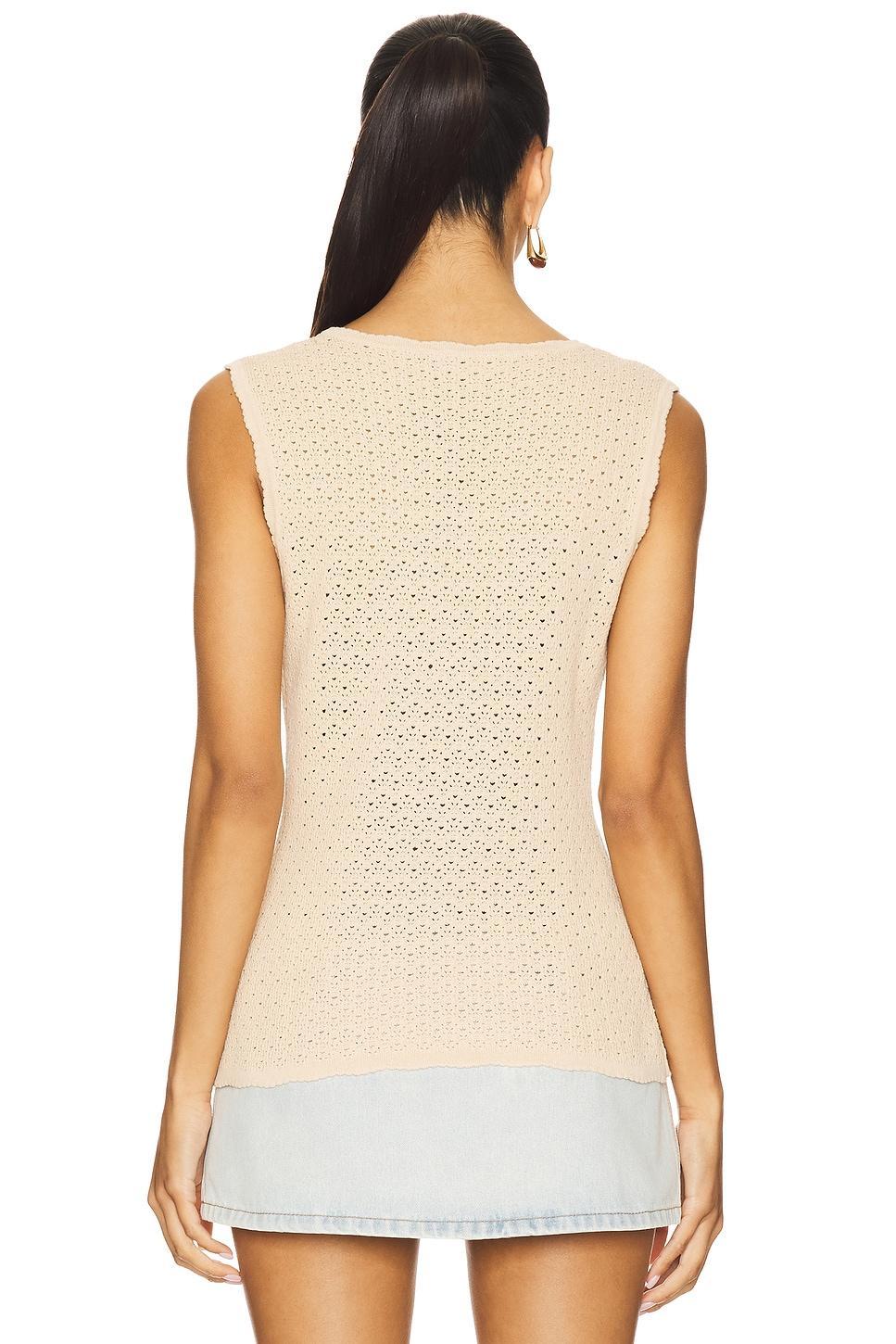 Lovers and Friends Lizzy Tie Front Vest in Beige Product Image