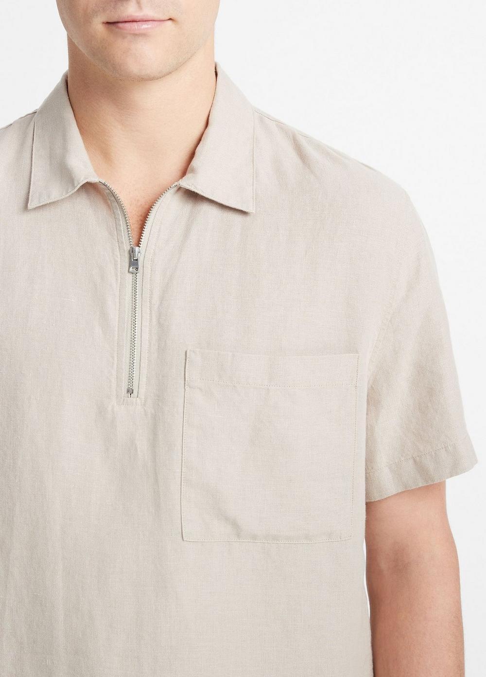 Hemp Quarter-Zip Short-Sleeve Shirt Product Image