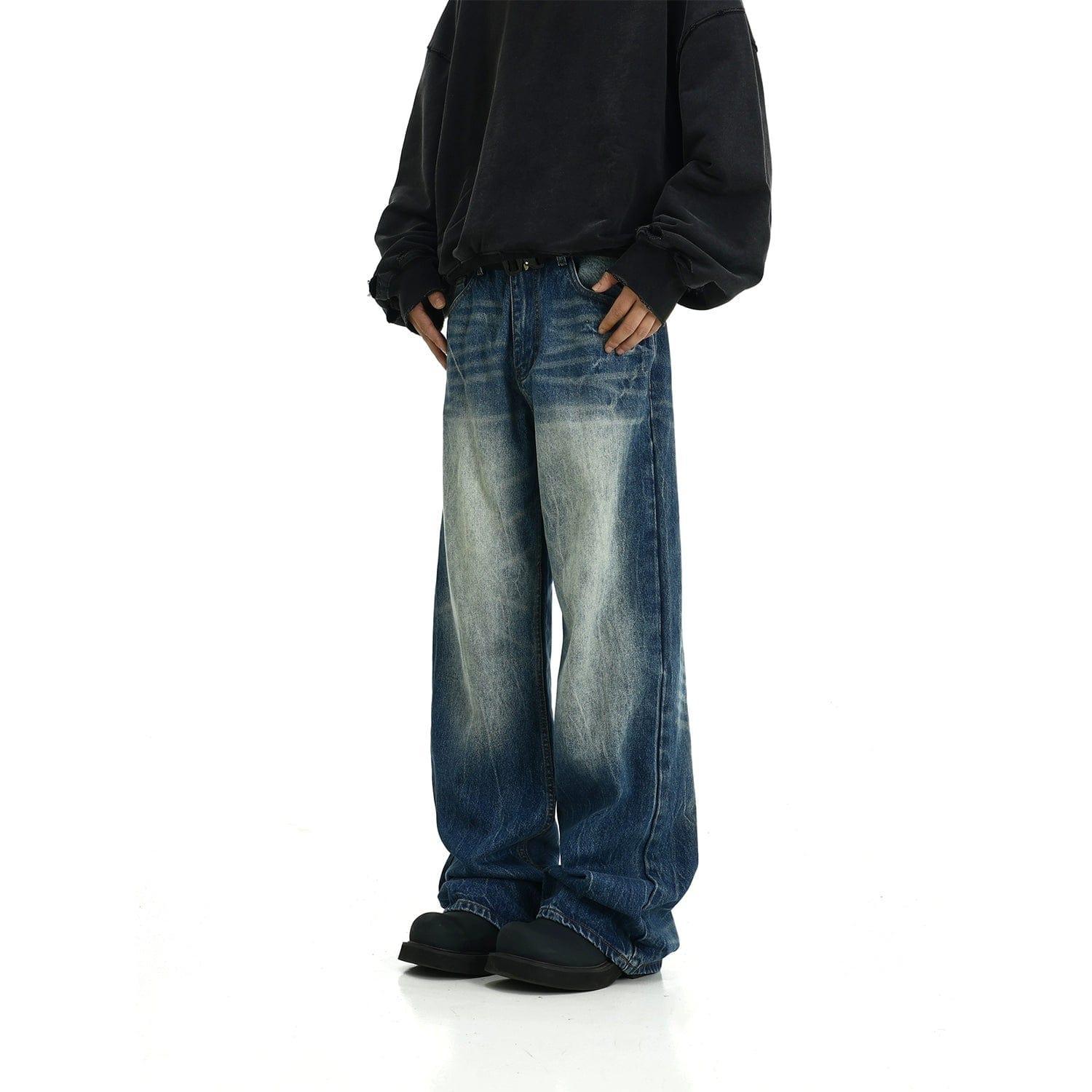 RT No. 11424 WASHED BLUE STRAIGHT DENIM JEANS Product Image