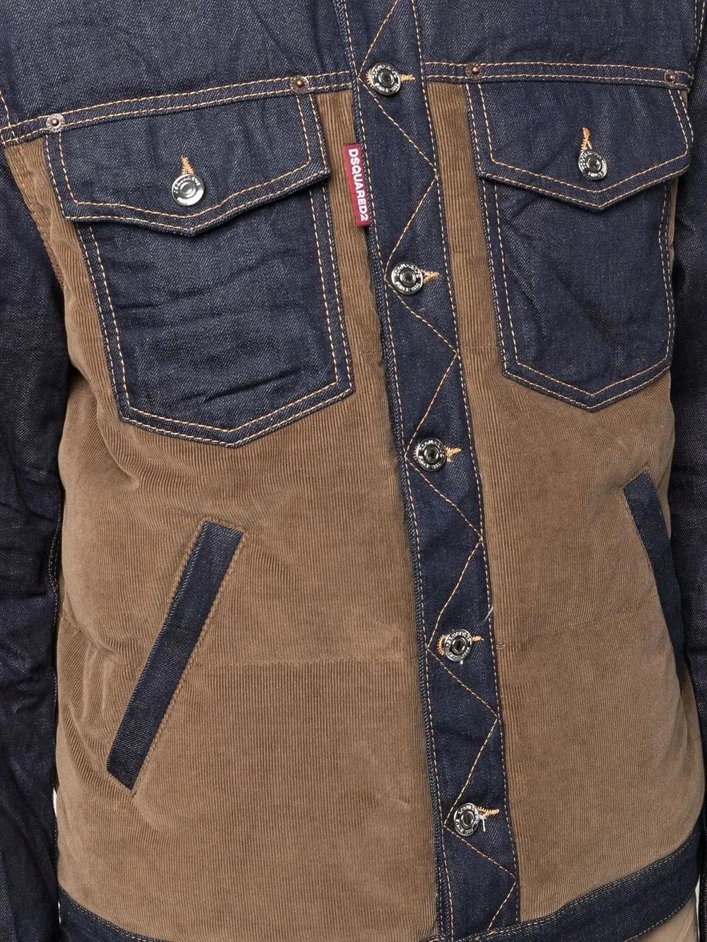 panelled denim corduroy jacket Product Image