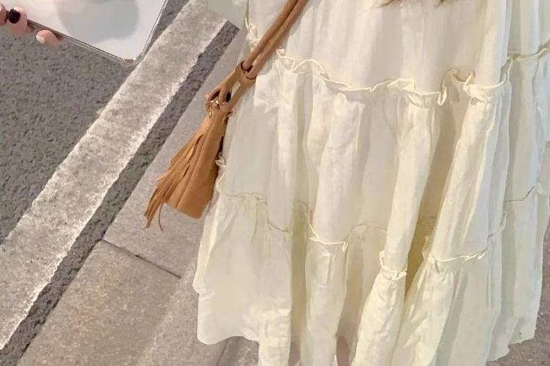 Sleeveless Plain Sundress Product Image