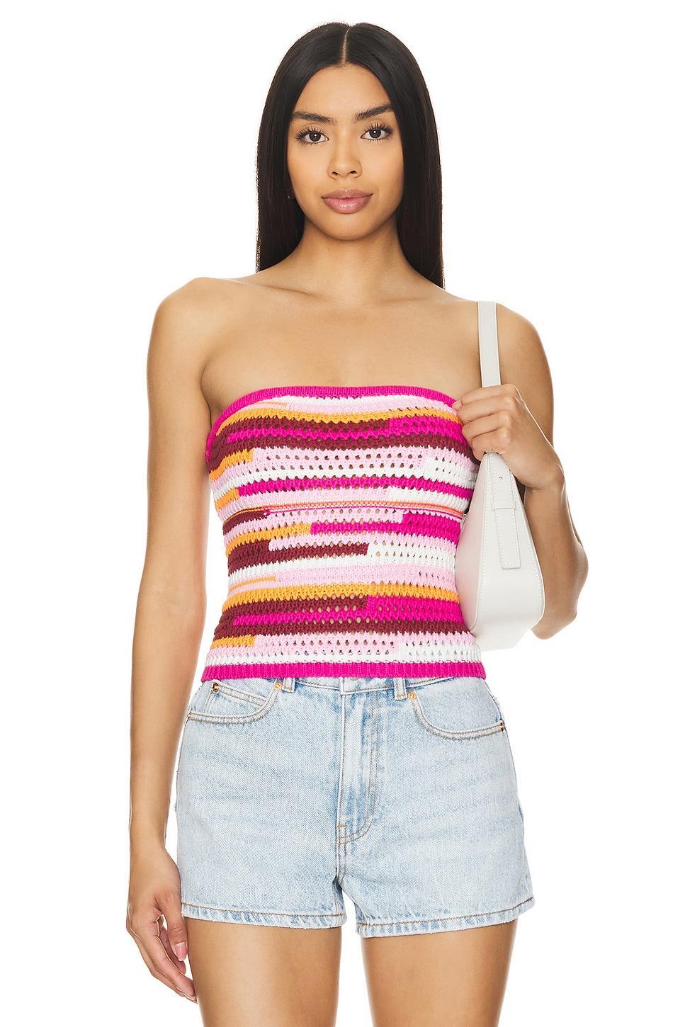 Lovers and Friends Rosalind Tube Top in Pink & Orange Multi Product Image