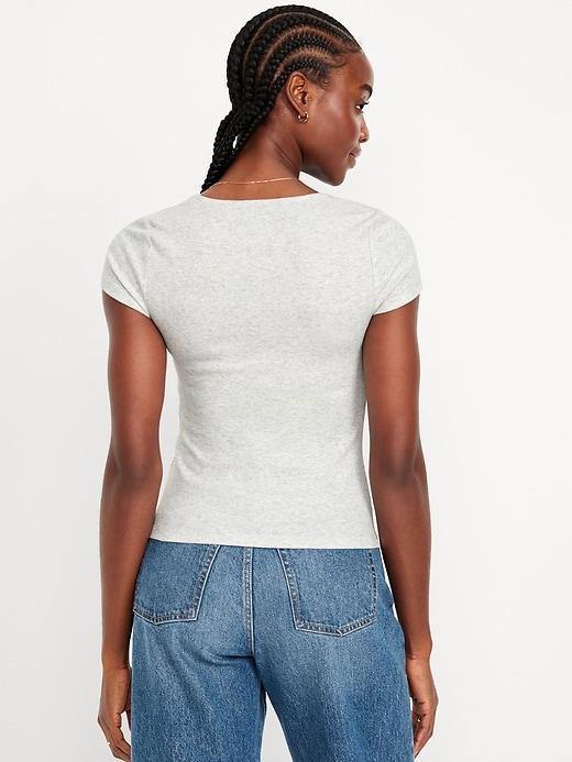 Ribbed Square-Neck T-Shirt Product Image