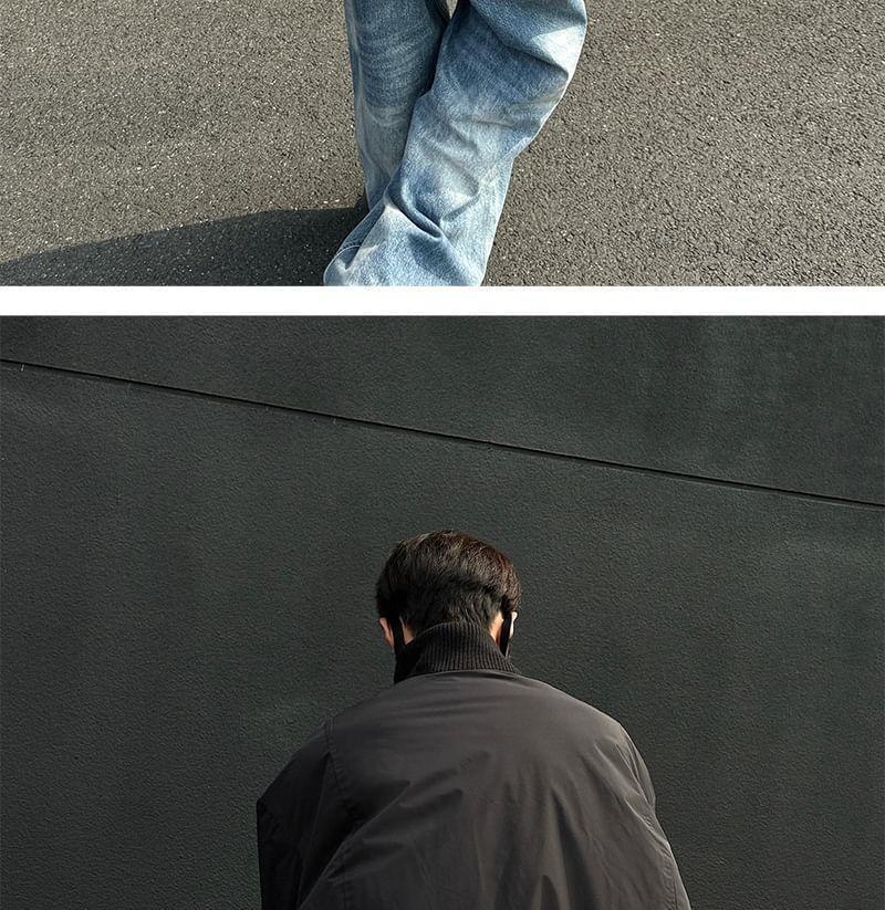 Plain Zip Bomber Jacket Product Image