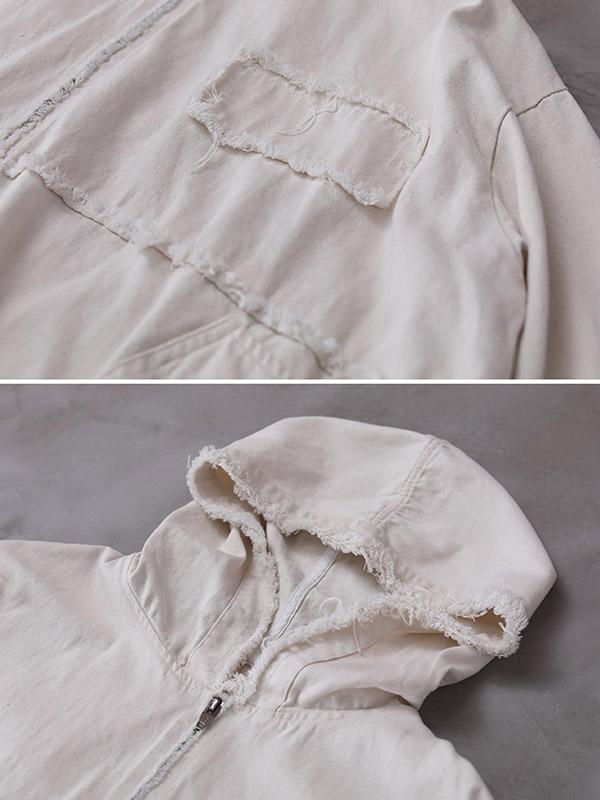 Original Solid Hooded Denim Outwear Product Image