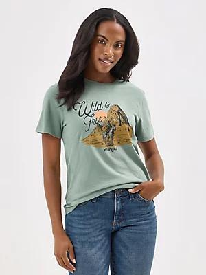 Women's Wrangler Southwestern Graphic Regular Fit Tee in Peach Parfait Product Image