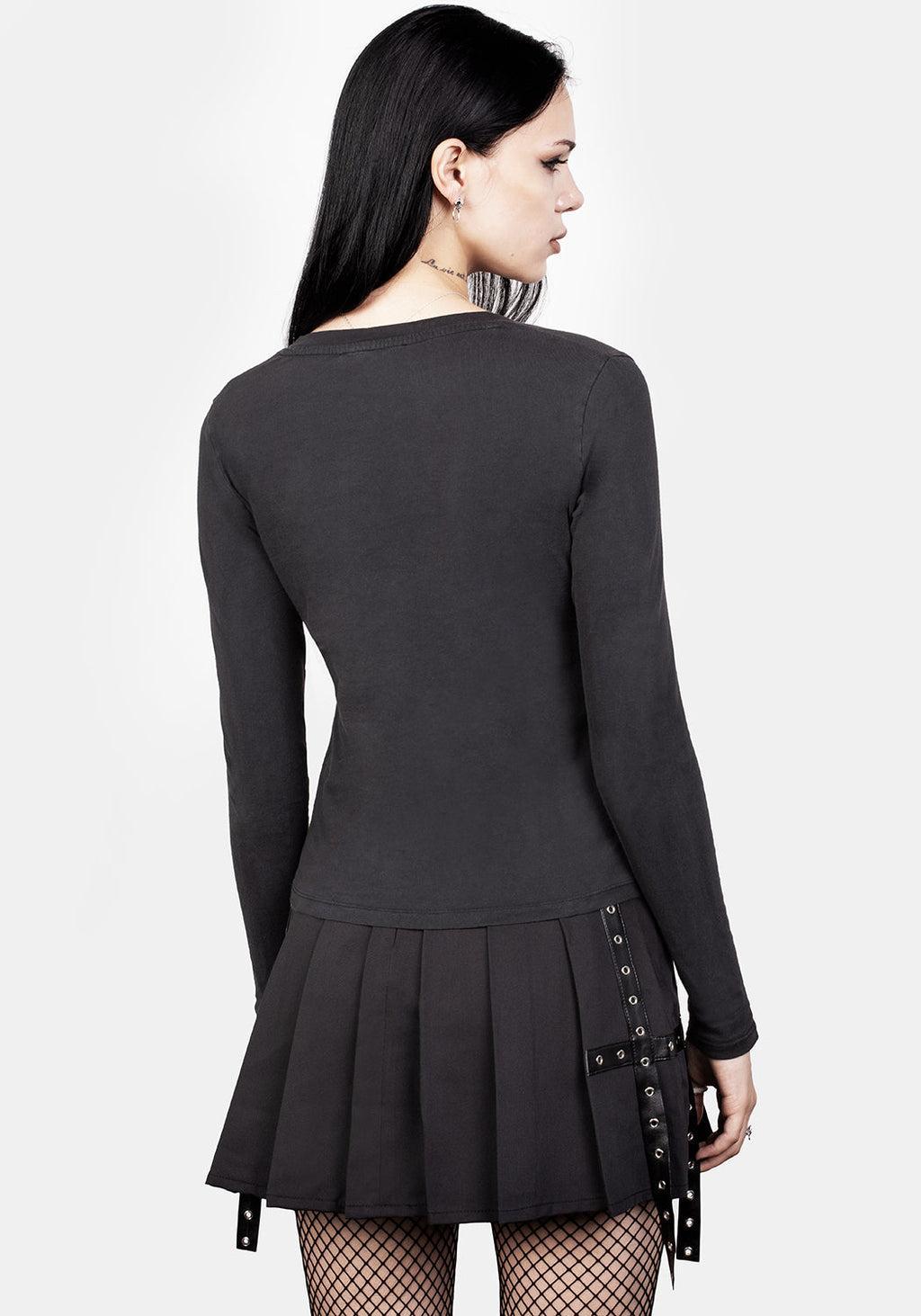 Wish Washed Black Scoop Neck T-Shirt Product Image