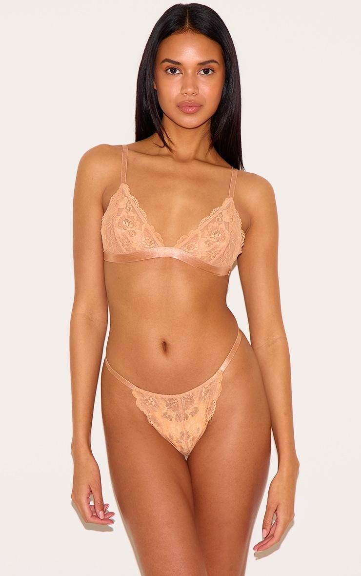 Nude Lace Triangle Lingerie Set Product Image