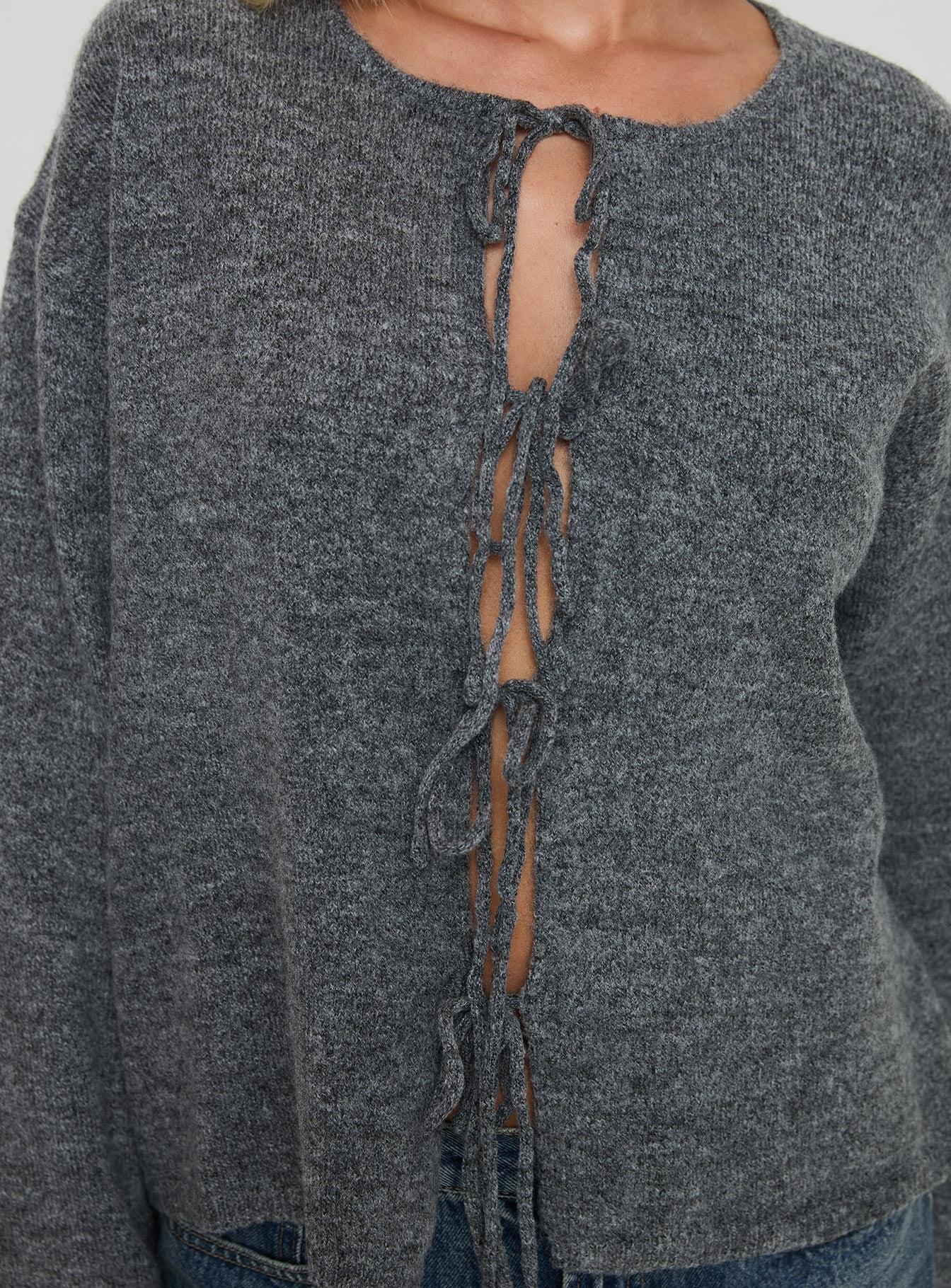 Frosty Knit Cardigan Grey Product Image