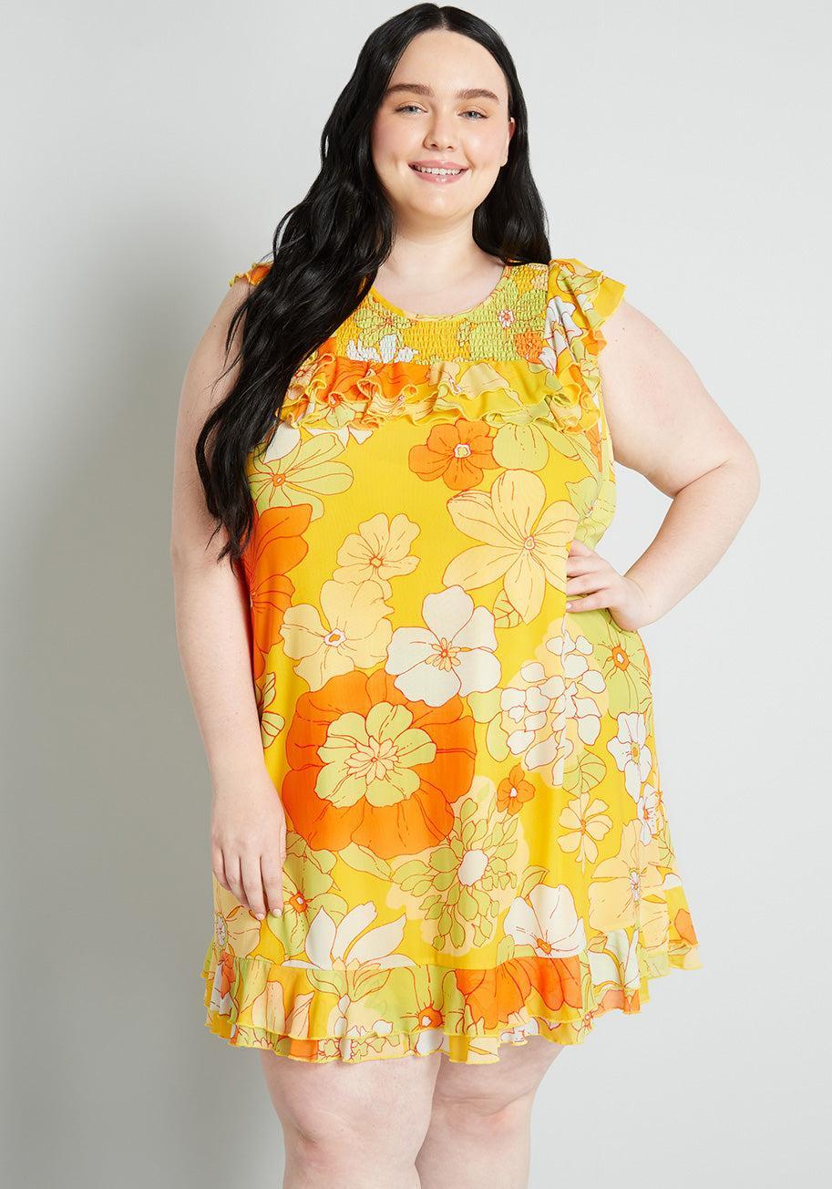 That Tropical 'Frilling' Mesh Mini Dress Product Image