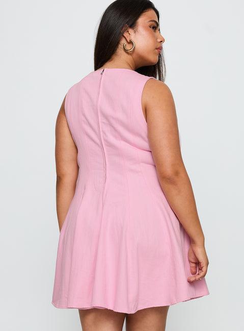 Precedence Keyhole Mini Dress Pink Curve Product Image