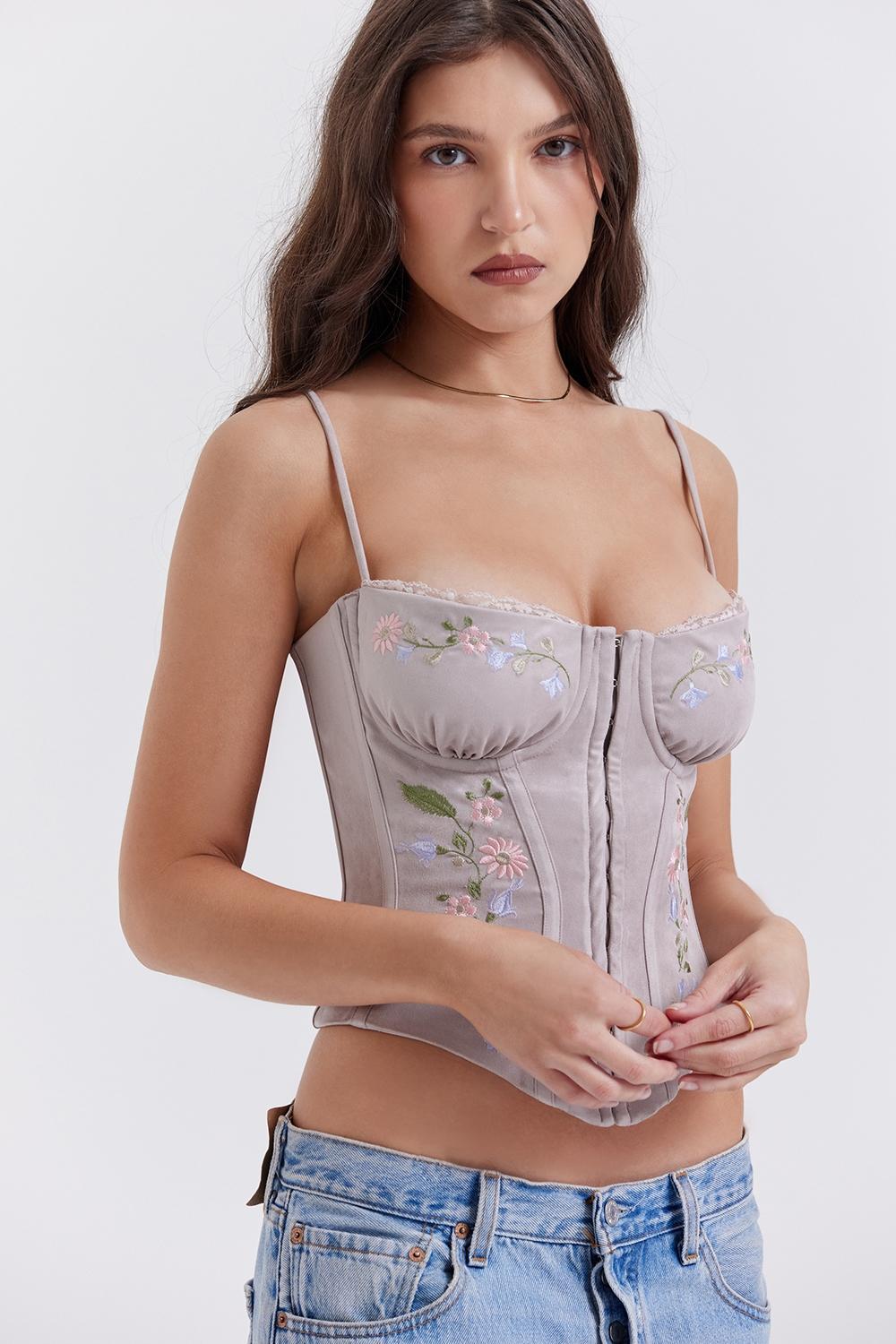 Petunia Light Lavender Embroidered Corset Product Image
