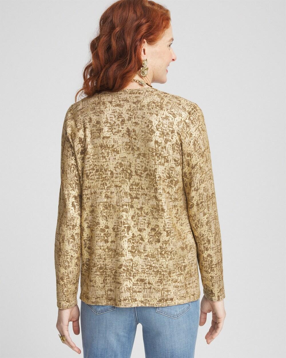 Foil Print Long-sleeve Cardigan Product Image