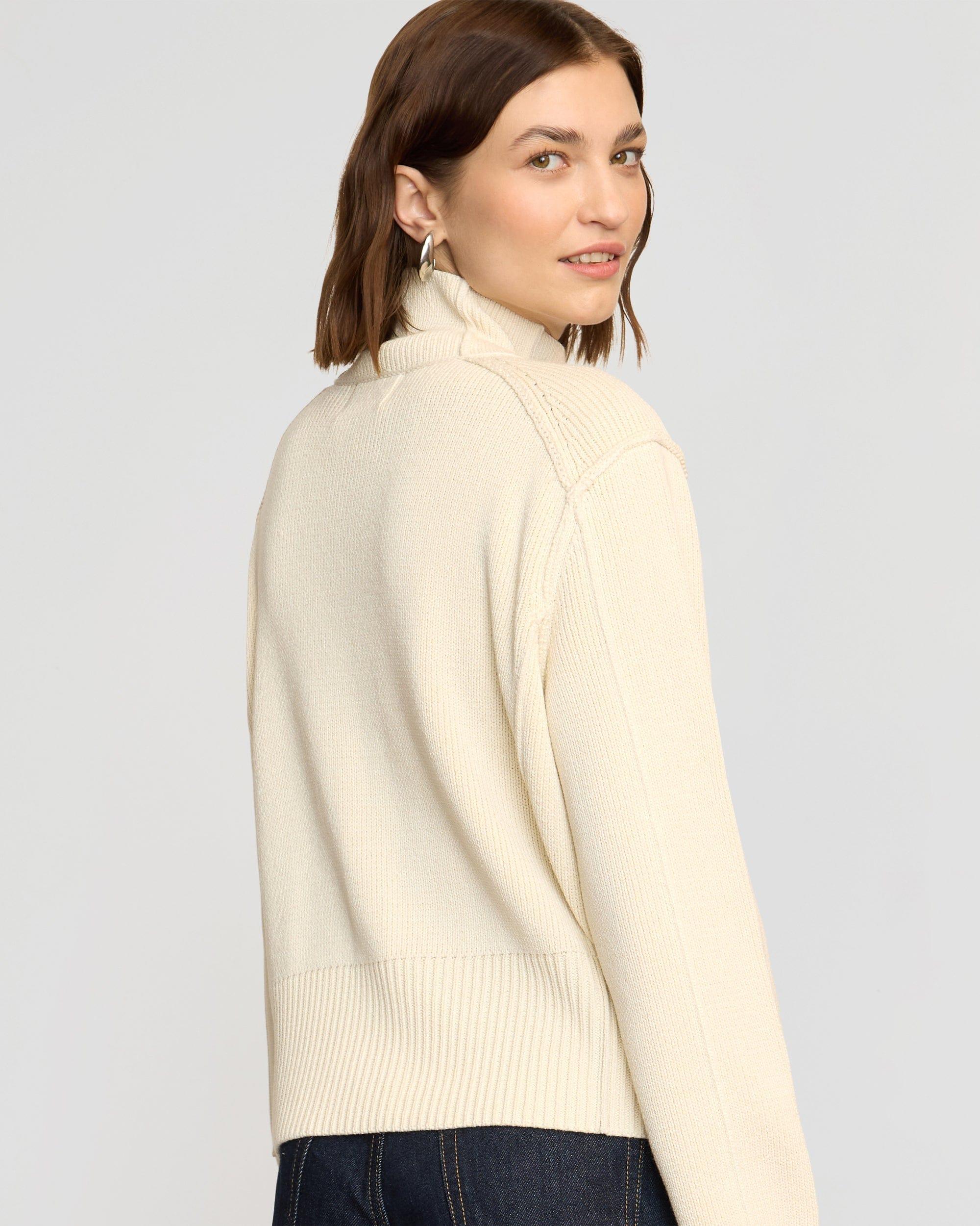 Clove Button Mock-Neck Knit Cardigan Product Image