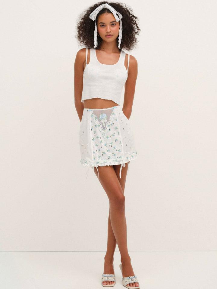 Budding Blossom Garter Skirt — Blue Product Image