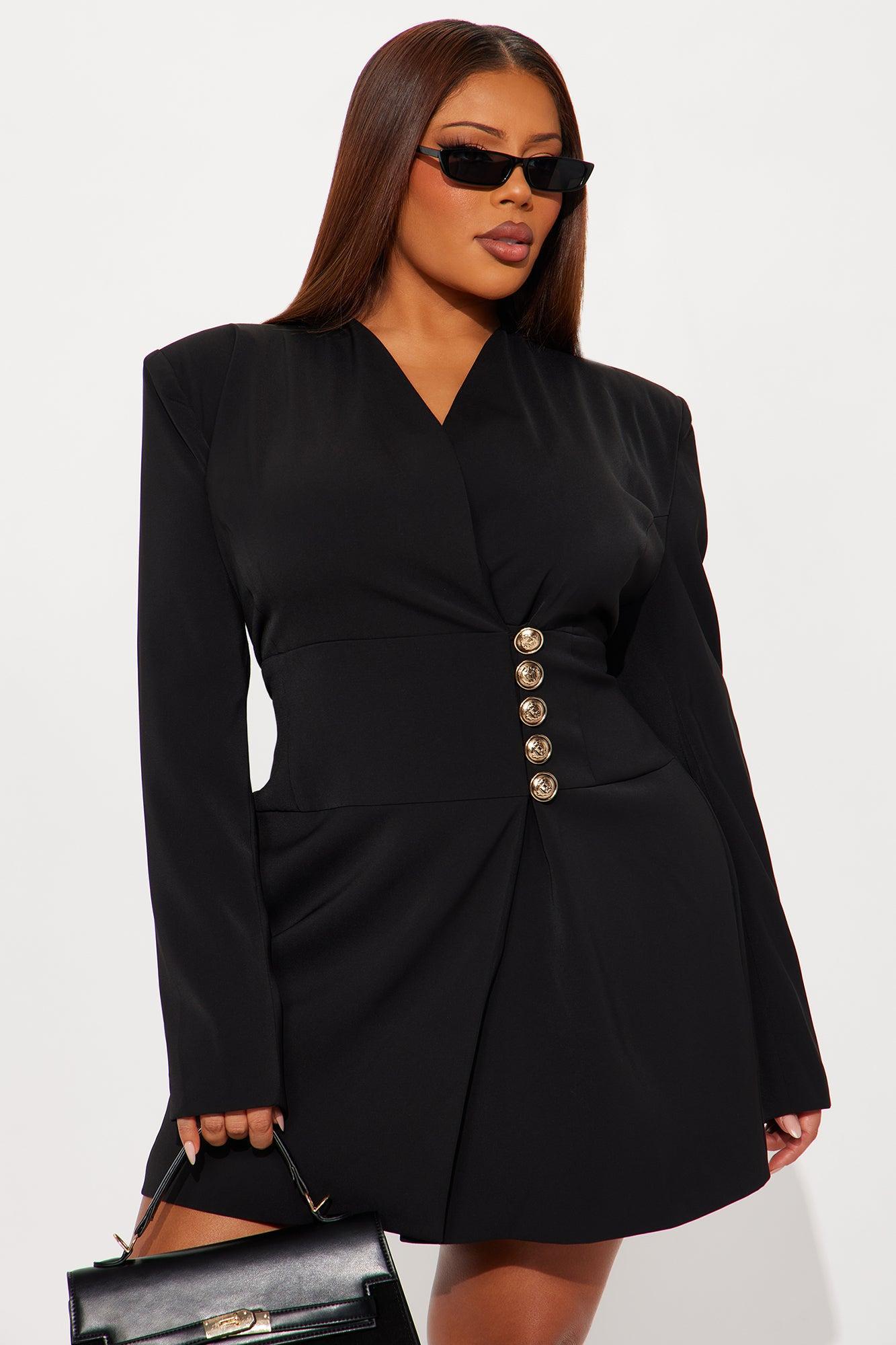 Can't Stop Me Blazer Mini Dress - Black Product Image