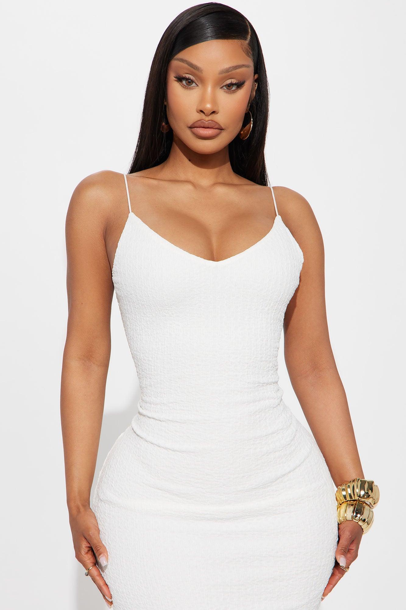 Veronica Textured Maxi Dress - Off White Product Image