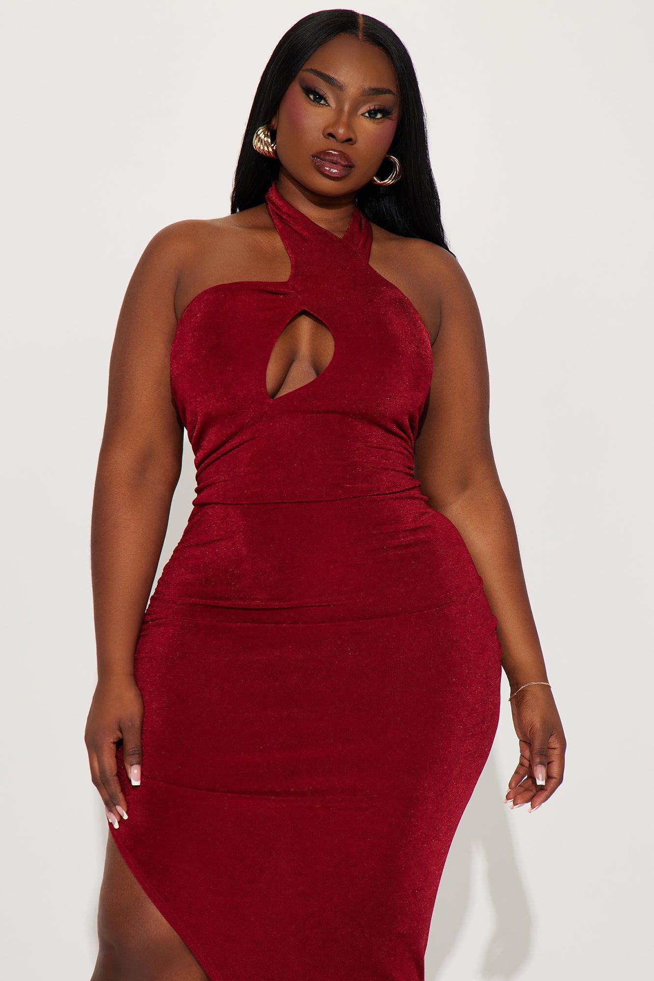 Taylor Halter Maxi Dress - Red Product Image
