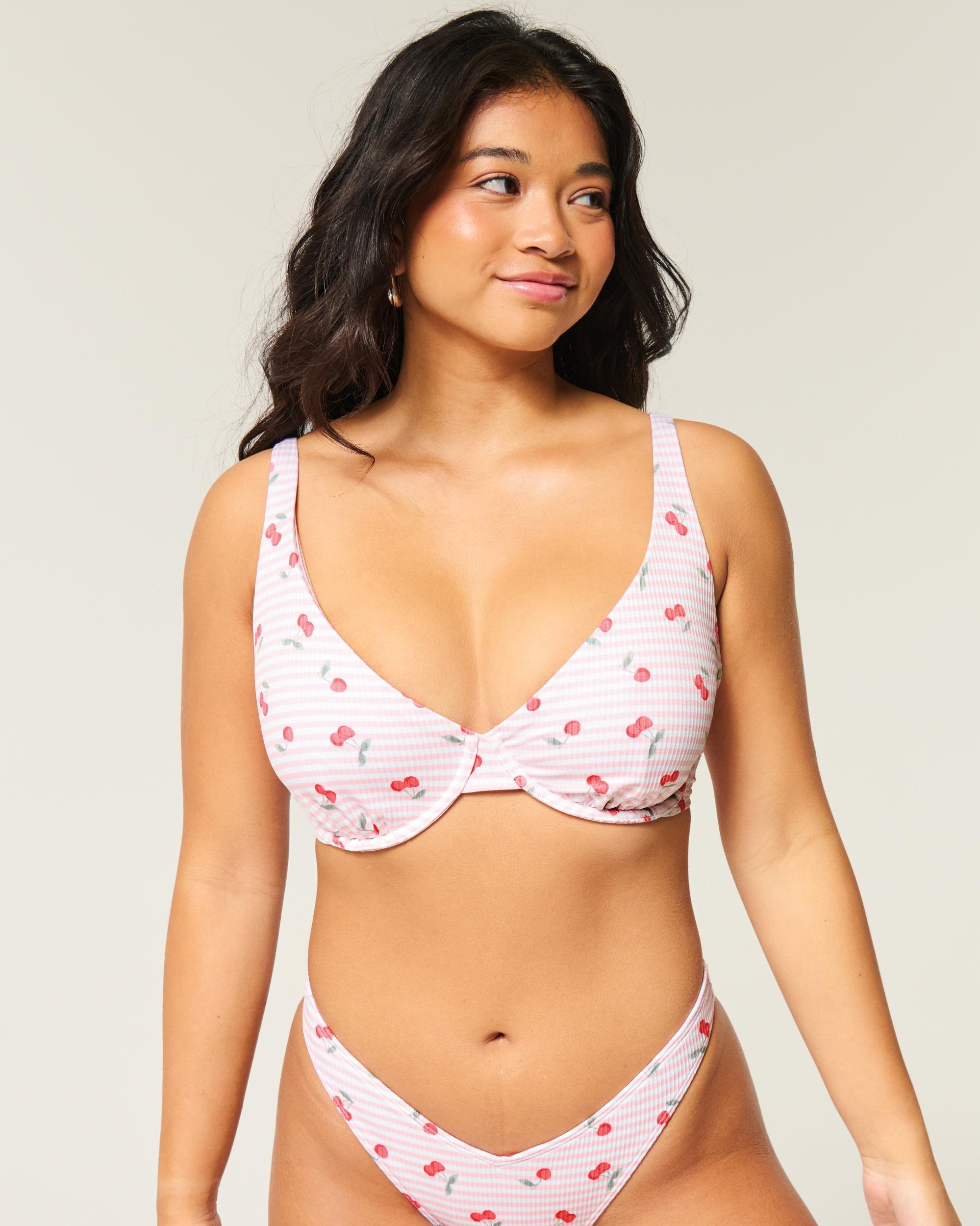 Curvy High Apex Ribbed Underwire Bikini Top Product Image