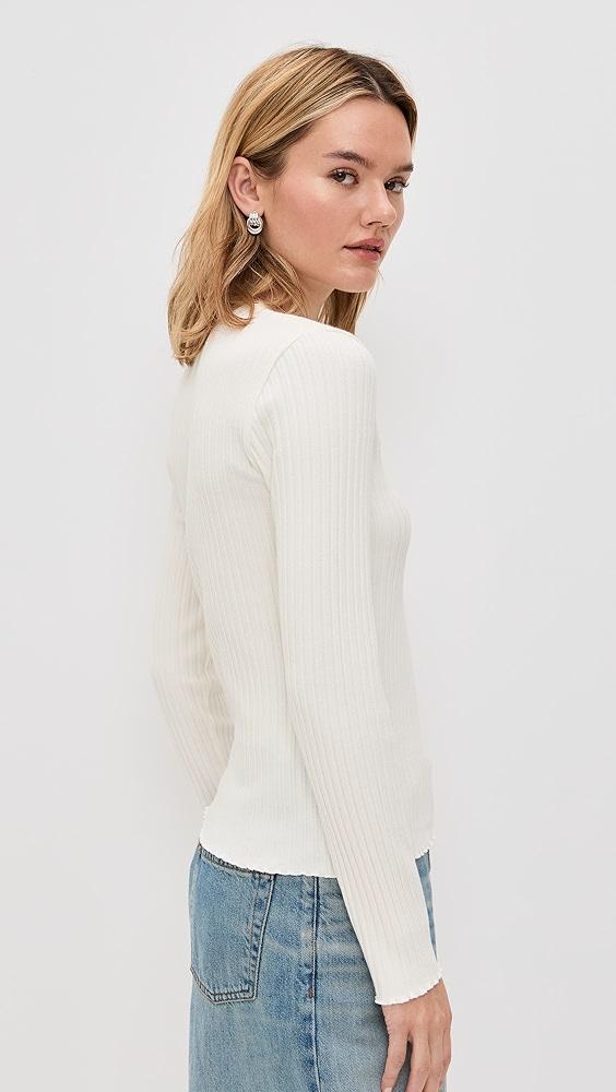 Vince Rib Long Sleeve Henley | Shopbop Product Image