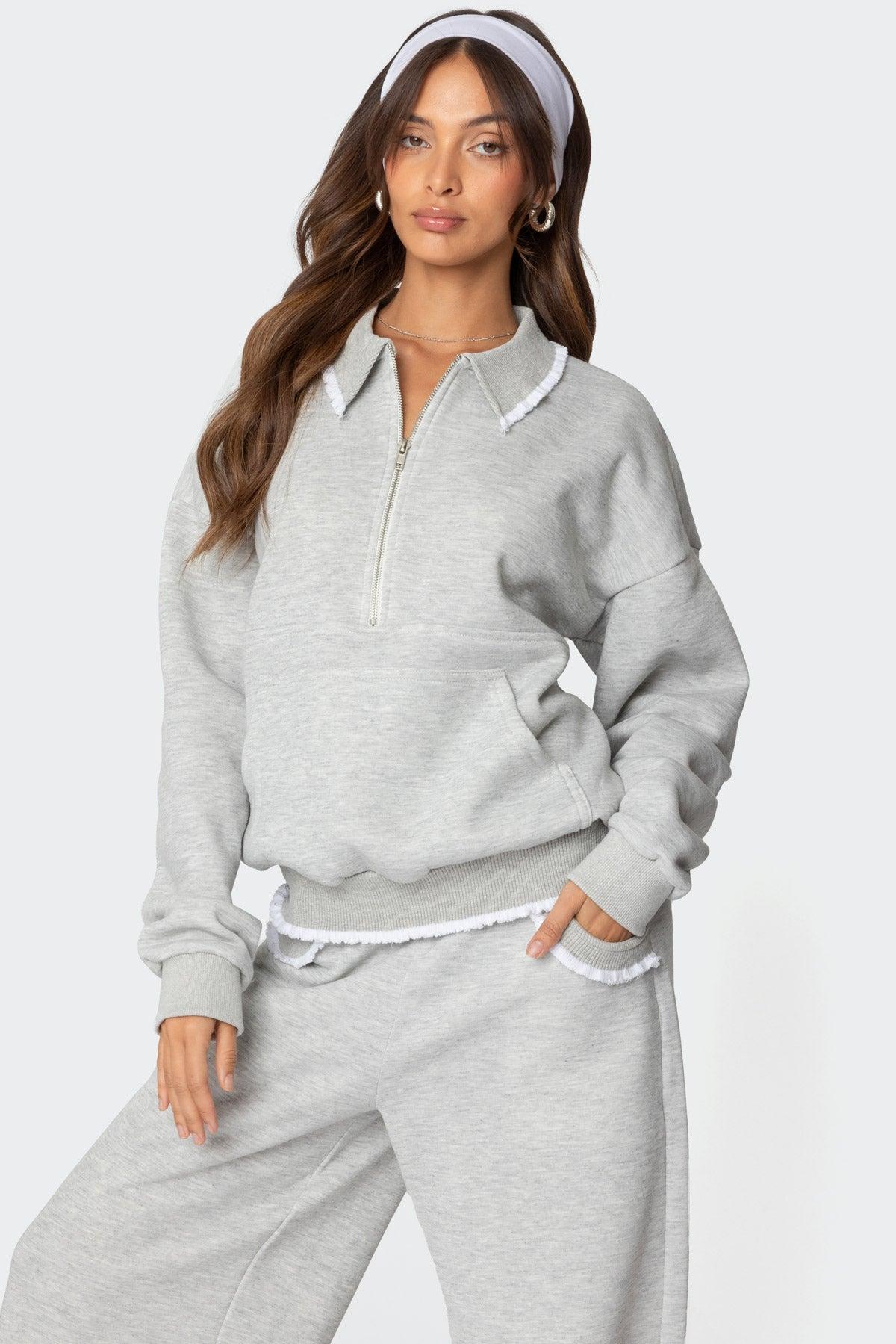 Ashtin Ruffle Trim Sweatshirt Product Image