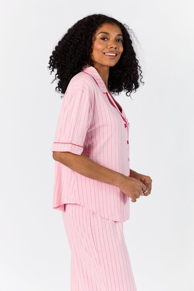 Good To Get Away Pink and Red Stripe Top FINAL SALE Product Image