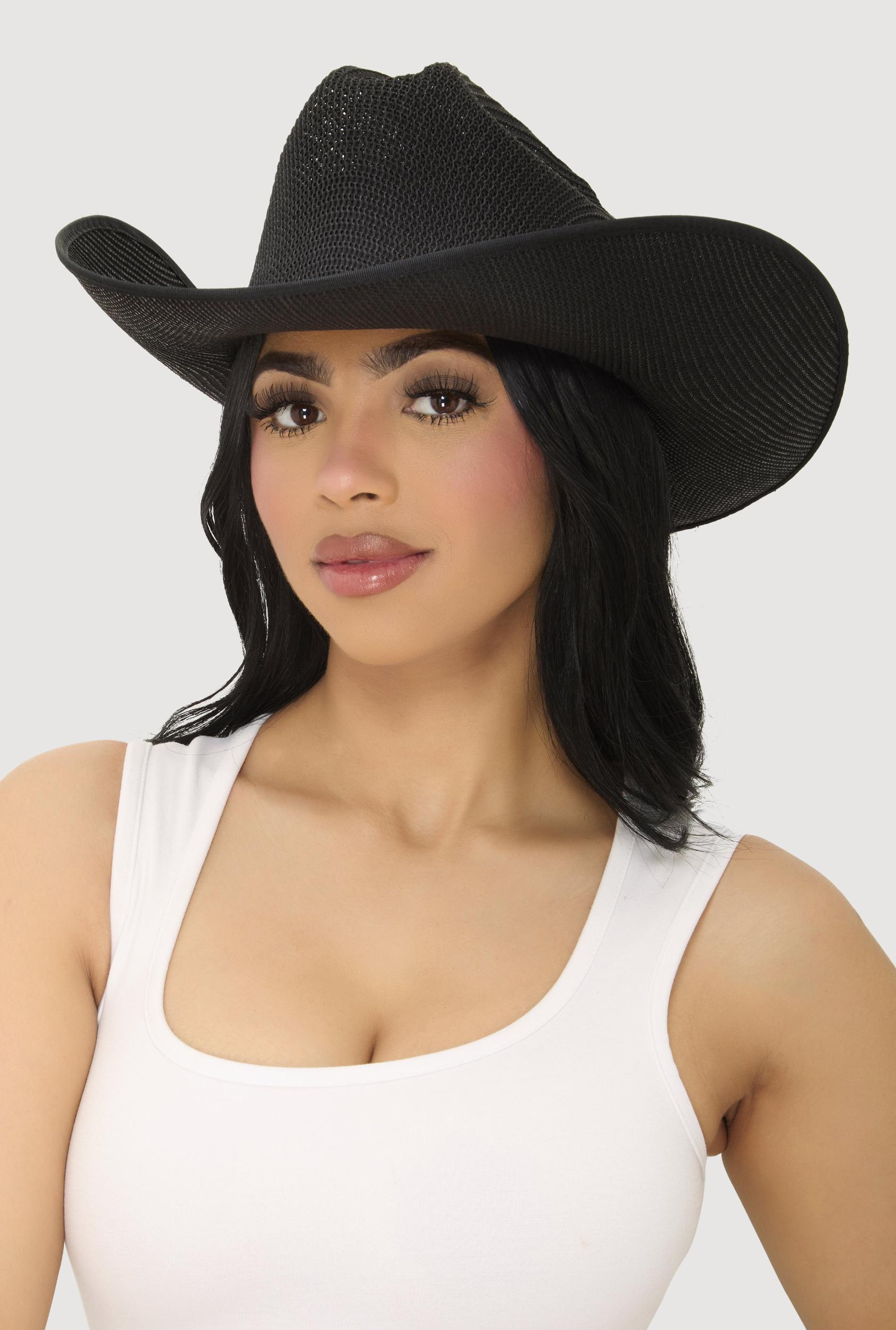 Solid Straw Cowboy Hat Female Product Image