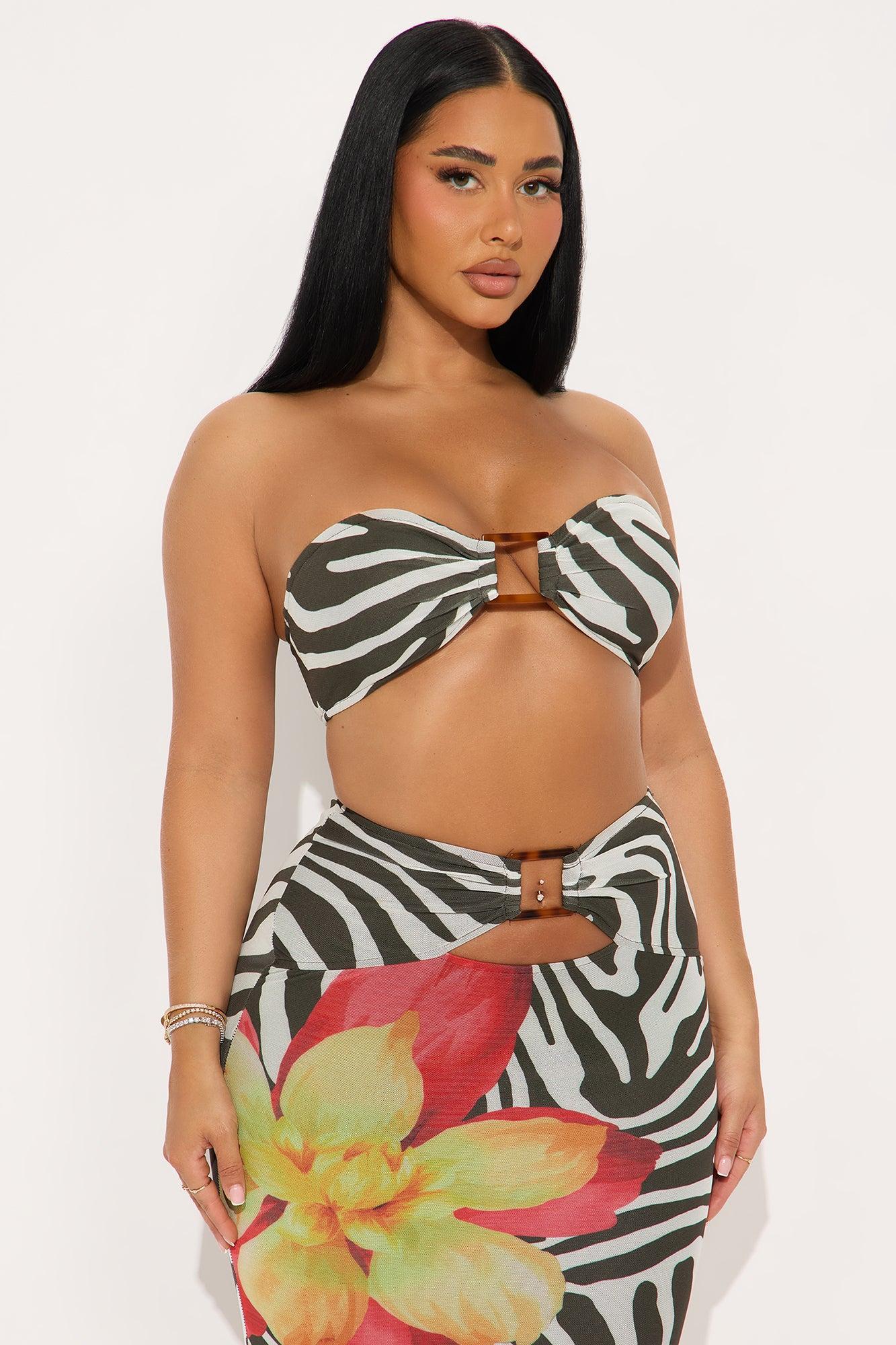 Exotic Breeze Mesh Maxi Skirt Set - Brown/combo Product Image