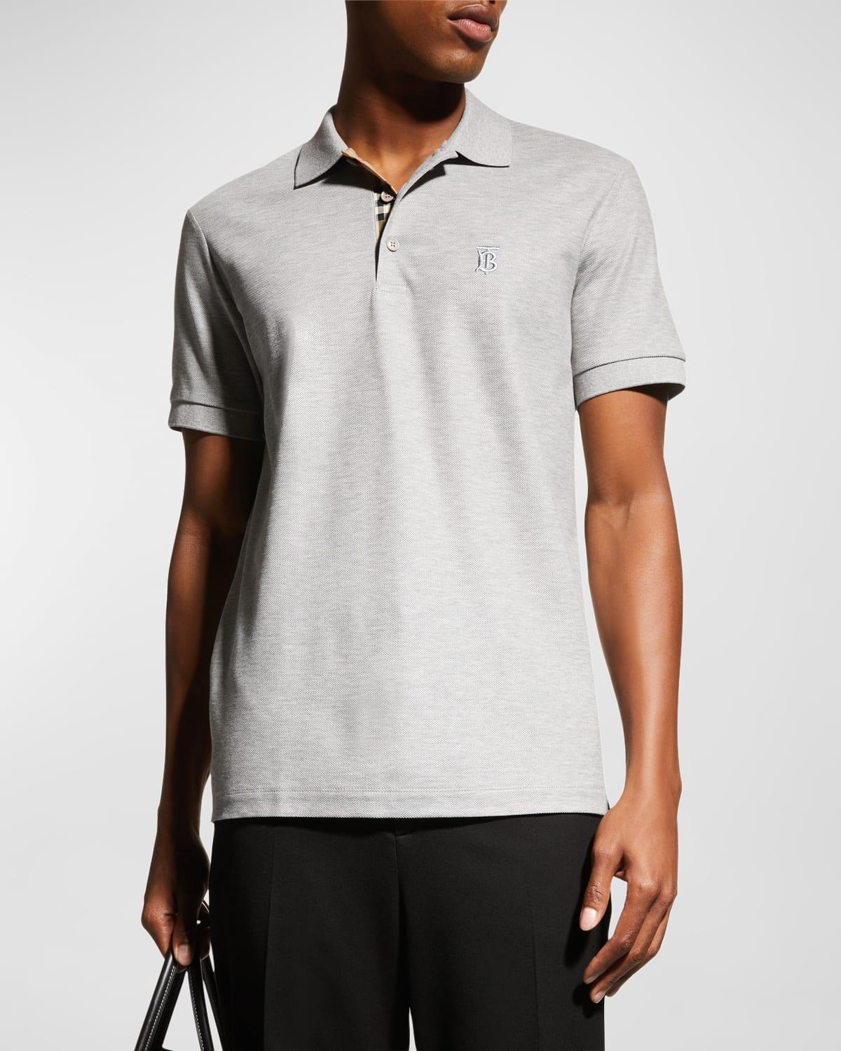 Mens Eddie Pique Polo Shirt, Gray Product Image