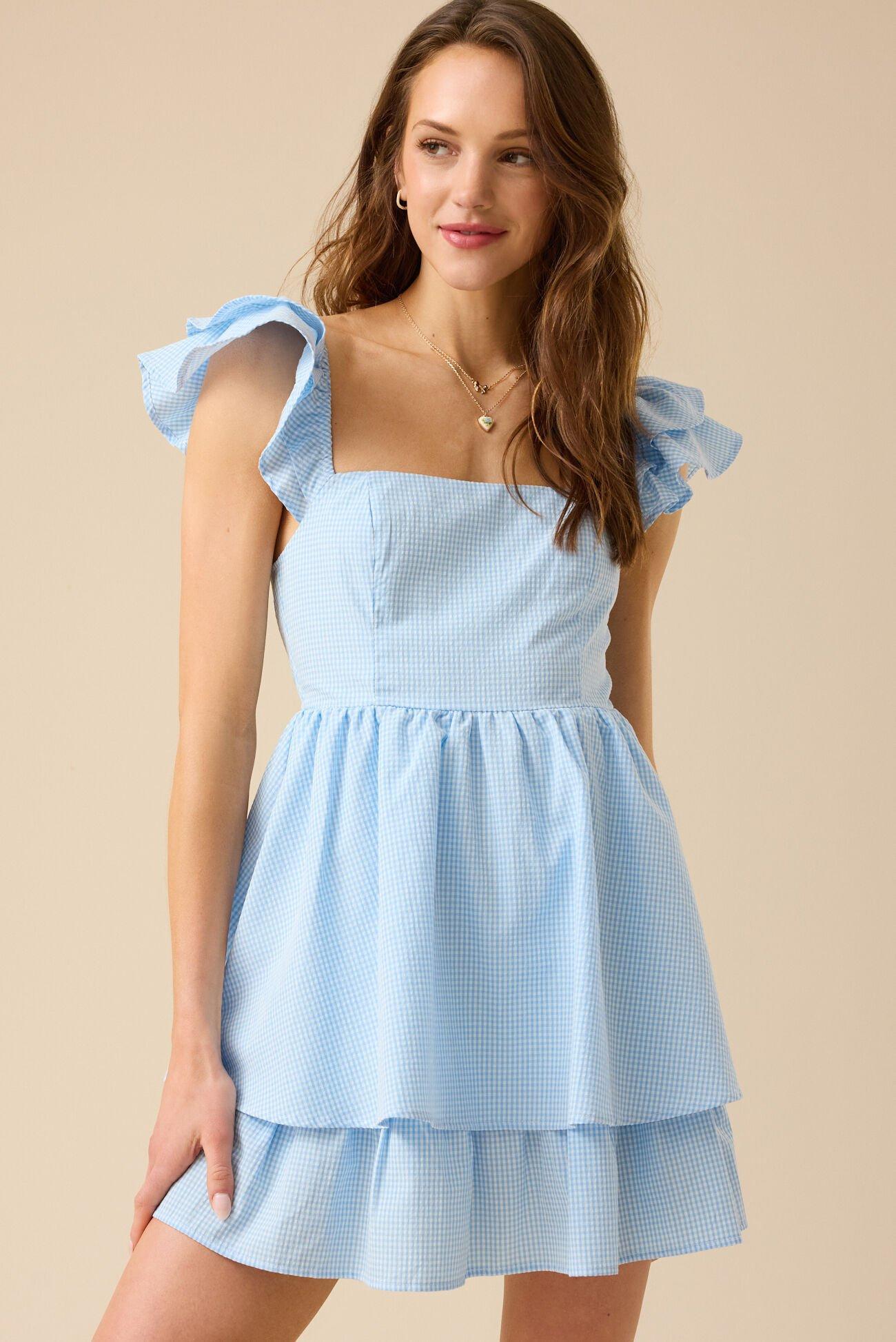 Willow Gingham Mini Dress Product Image
