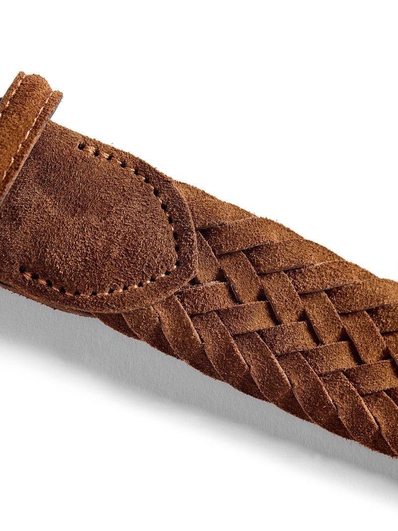 Suede Woven Belt - Brown Product Image