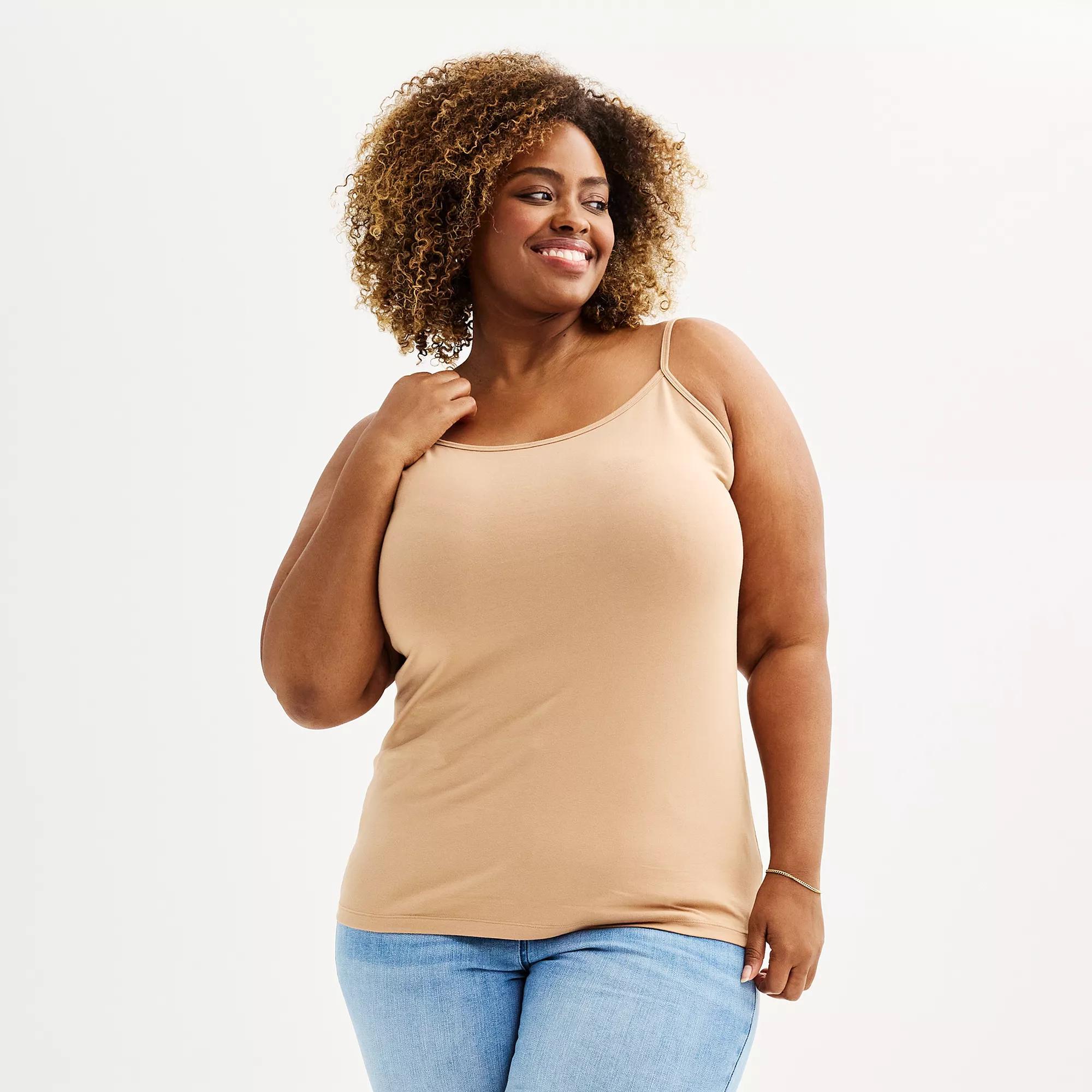 Plus Size Sonoma Goods For Life® Spaghetti Strap Cami, Women's, Size: 1XL, Lea Pink Product Image