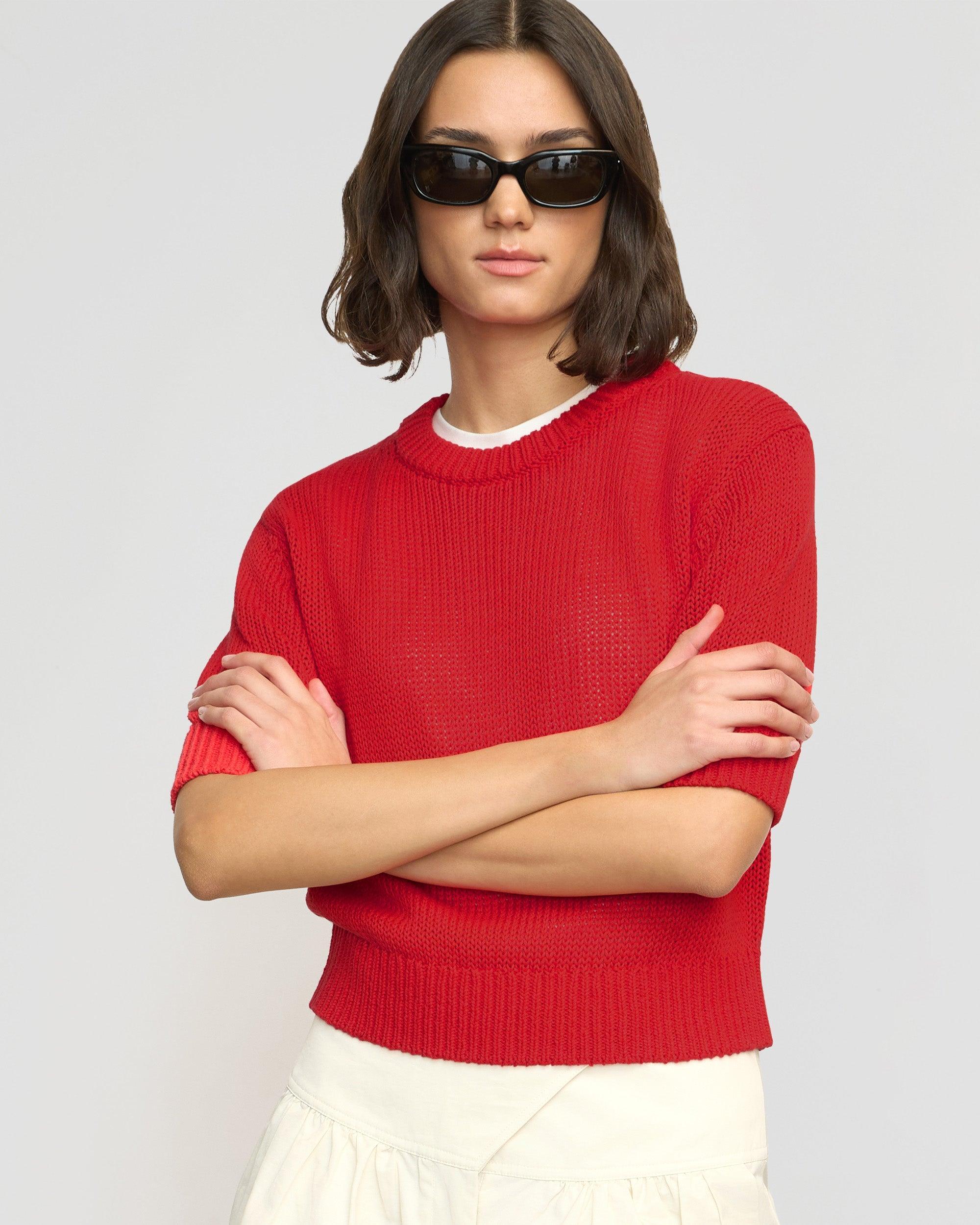 Heidi Pullover Short-Sleeve Knit Top Product Image