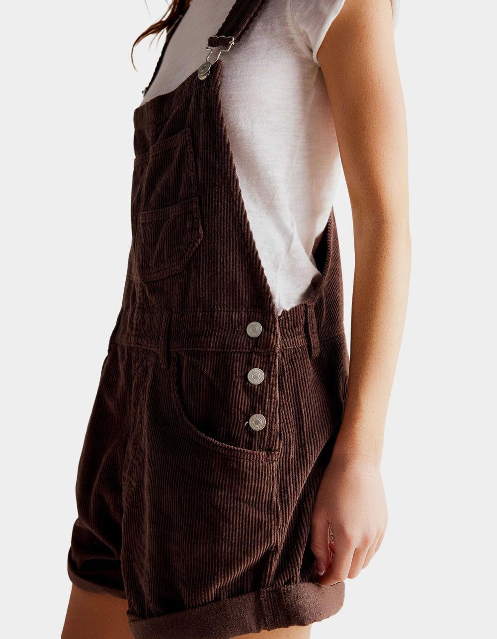 FREE PEOPLE Ziggy Cord Womens Shortalls - BROWN Product Image
