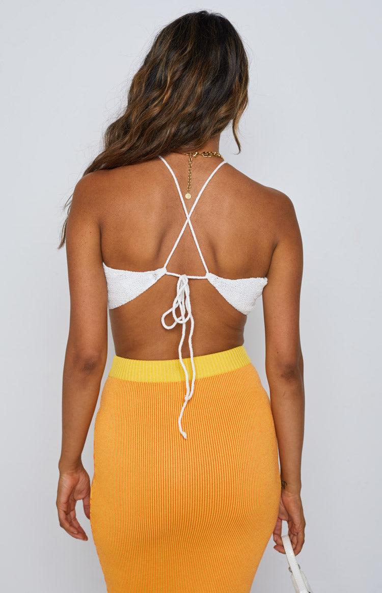 Seoul White Halter Crop Top Product Image
