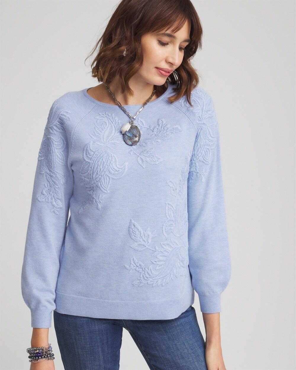 Embroidered Boatneck Sweater Product Image